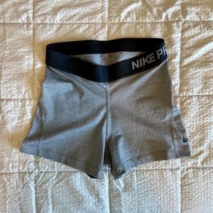 Heather grey Nike pro spandex shorts